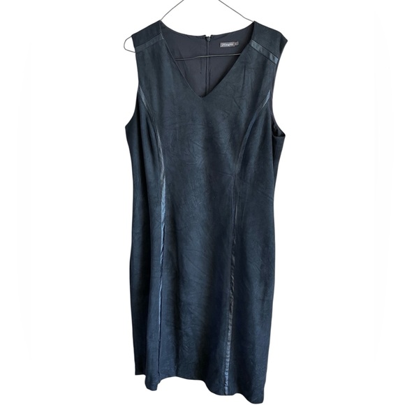 J. McLaughlin Dresses & Skirts - J. MCLAUGHLIN Faux Suede Dominique Sheath Vegan Leather Sleeveless Dress